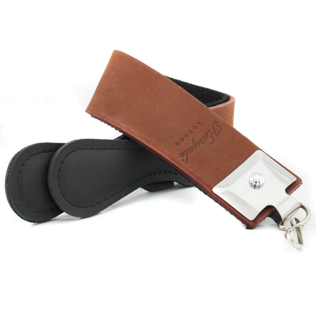 High Quality Brown Leather Strop , Best Stropping Leather Belt For Straight Cut Throat Razor And Knives - HARYALI LONDON
